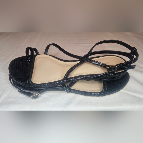 Via Spiga Calandre Black Croc Embossed Leather Mediterranean Sandal Sz 6 NWT - Picture 7 of 12